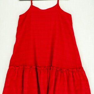 Shein Curve Red Spaghetti Strap Ruffle Hem V-Neck Dress 1XL Boho Bohemian